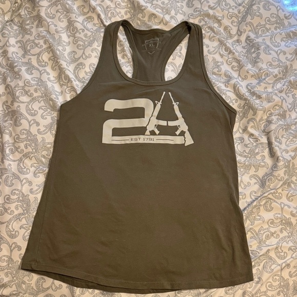 Sheild Republic Tops - Women's Khaki Graphic Tank Top